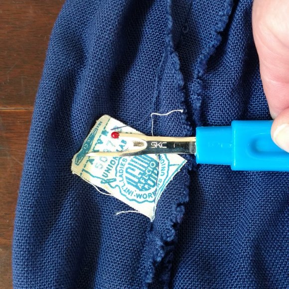 1960s Vintage Dress Blue Wiggle Mod Midcentury Side Buttons Swinging 60s - Picture 8 of 11